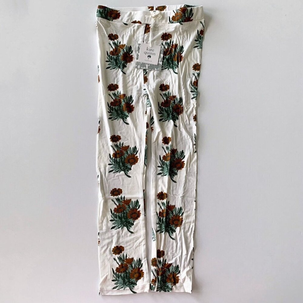 Kate Quinn Organics Bamboo Pecan Calendula Girl Leggings 6 Years